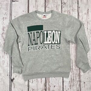 Vintage 1980s Napoleon Pirates Gray Pullover 80s Crewneck Sweatshirt